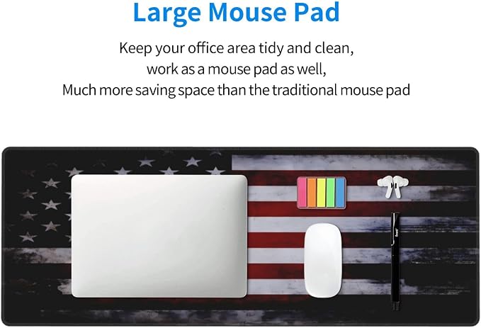 Gaming Mouse Pad American Flag Mouse Mat Non-Slip Rubber Carpet Pad