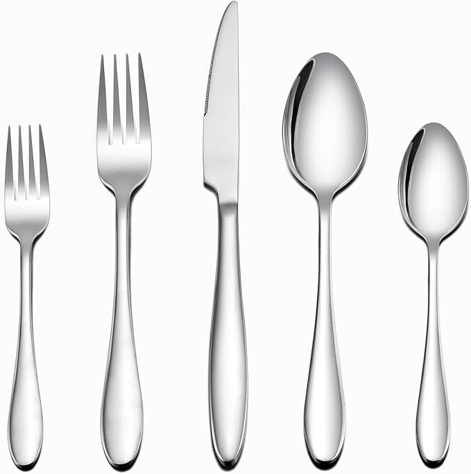 LIANYU 30 Piece Silverware Set for 6, Stainless Steel Flatware Cutlery Set