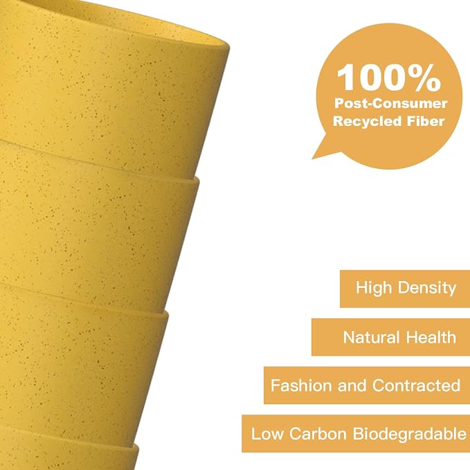 Homienly 8pcs Wheat Straw Fiber Cups, 20 Oz Reusable Drinking Cups, Unbreakable