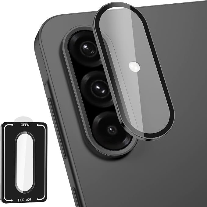for Samsung Galaxy A26 Camera Lens Protector, Individual Metal Ring Tempered