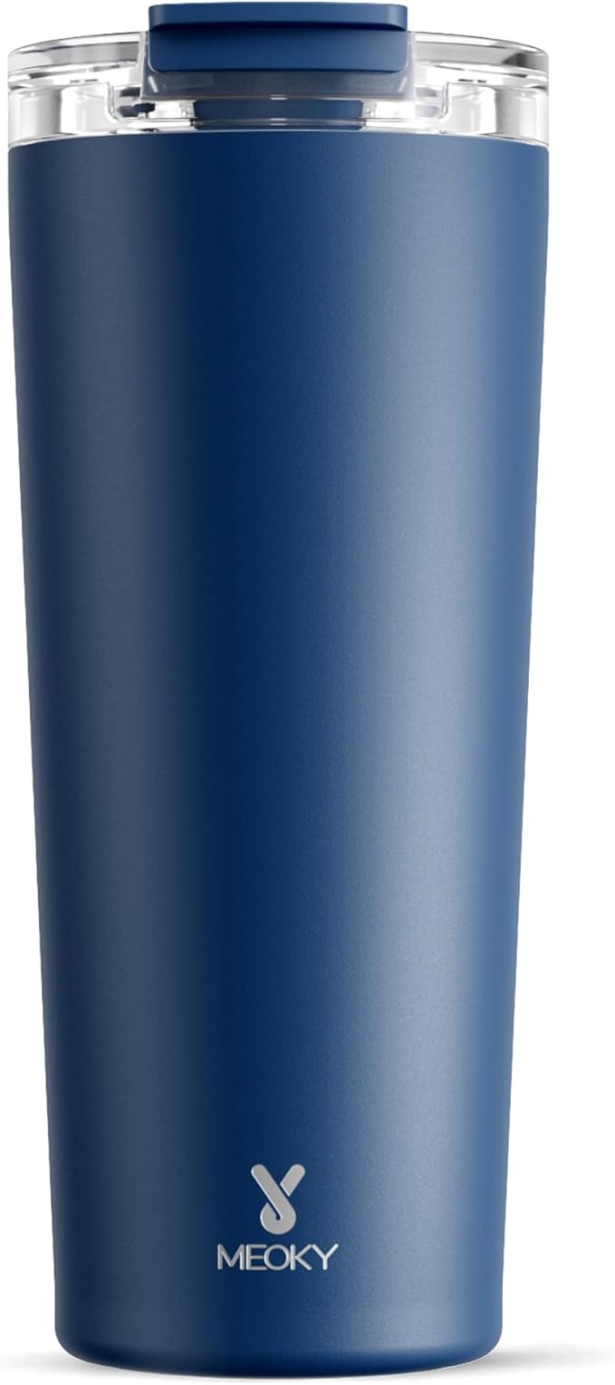 Meoky 24 oz Insulated Travel Coffee Mug: Leak Proof Lid, Sea | Stainless Steel