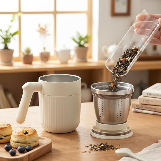 Tea Infuser Cup Doubles As Insulated Coffee Mug, Tea Cup