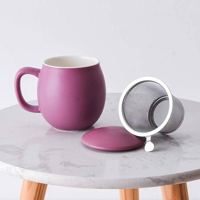 Yundu 12 OZ Matte Purple Ceramics Teacup