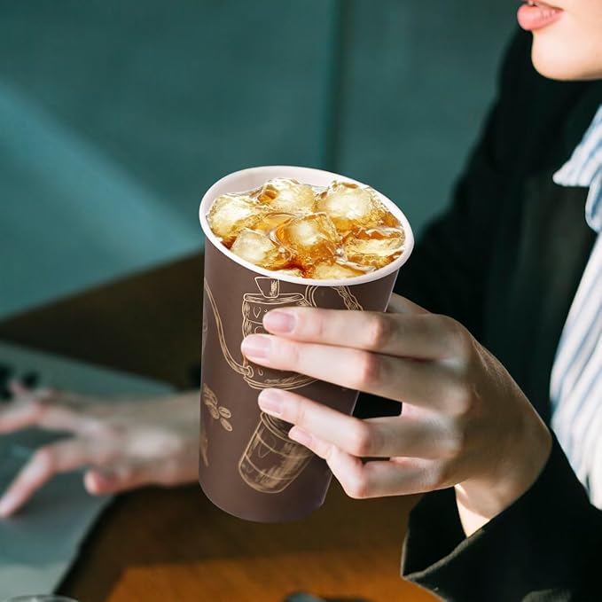 Coffee Cups 16oz 180 Pack Disposable Paper Cup Durable Drinking Cup | Paper Cups