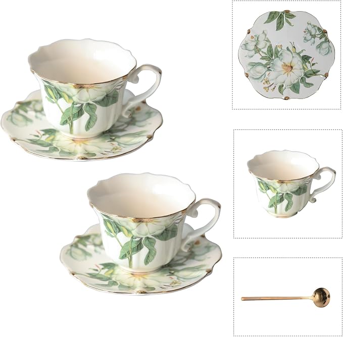Vintage Floral Porcelain Tea Cup and Saucer Set