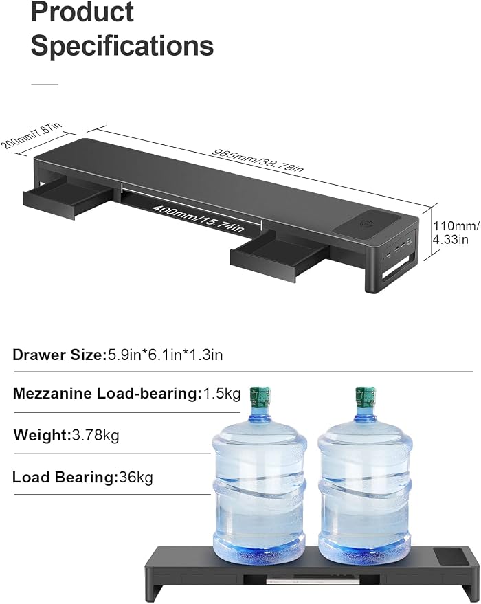 meatanty Dual Monitor Stand Riser