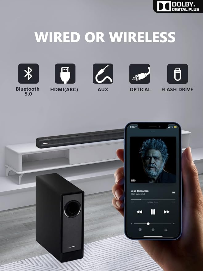 5.1 CH Surround Sound Bar with Dolby Audio, Sound Bars