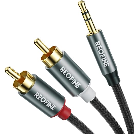 3.5mm to RCA Cable, 3.5 mm 1/8 to RCA 2-Male Headphone Jack Adapter HiFi Sound
