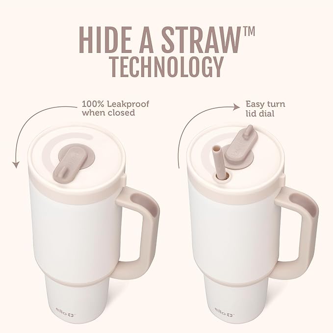 Ello Oasis 40oz Tumbler with Handle & Retracting Straw | Reusable Insulated