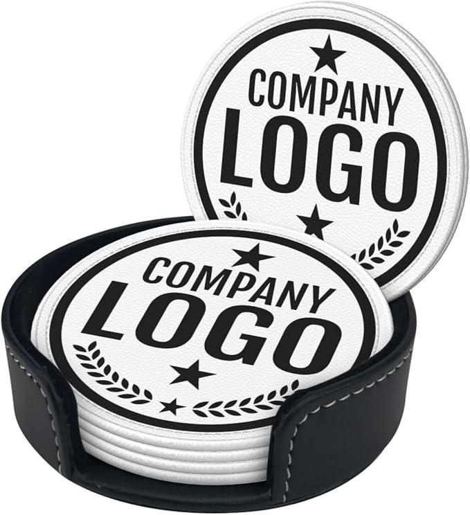 Custom Leather Coasters with Logo