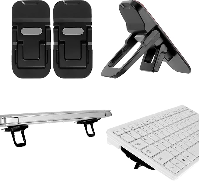 Bewudy 2 Pcs Portable Keyboard Stand, Dual Tilt Angle Adjustment, Foldable