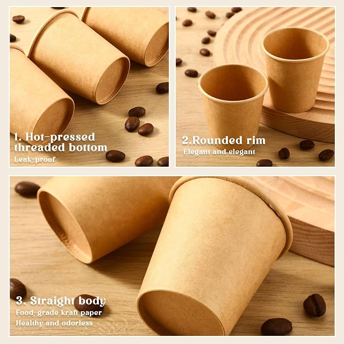 300 Pack 3oz Mini Coffee Cups Disposable Paper Cups Hot or Cold Beverage Cup