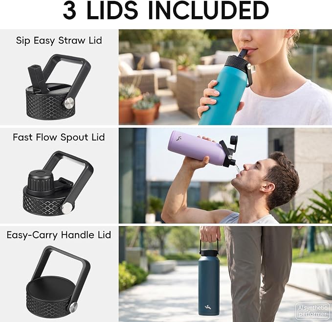 Konokyo 25 oz Insulated Stainless Steel Water Bottle