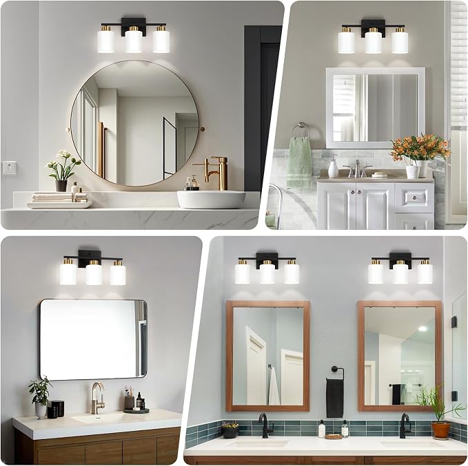 Black and Gold Bathroom Light Fixtures
