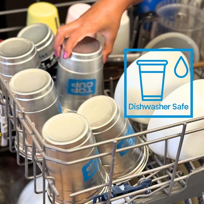 Top Cup – 16 Ounce, Reusable Aluminum Party Cups | Cold-Holding, Recyclable