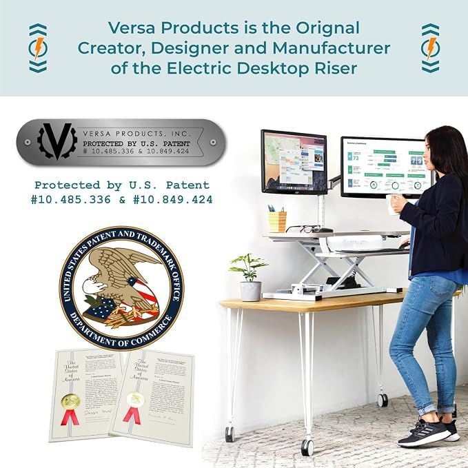 VERSADESK® PowerPro™ 48” x 24” Extra Wide Electric Sit-to-Stand Desk Converter