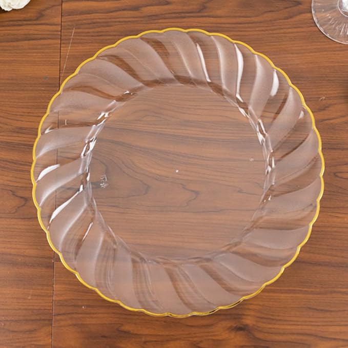 Efavormart 10-Pack 10" Clear Plastic Dinner Plates