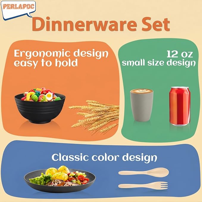 Wheat Straw Dinnerware Sets 20 PCS