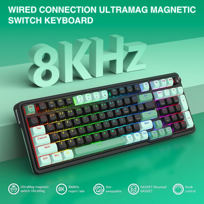Redragon K686 HE Rapid Trigger Gaming Keyboard, 98 Keys 8K Wired Mechanical