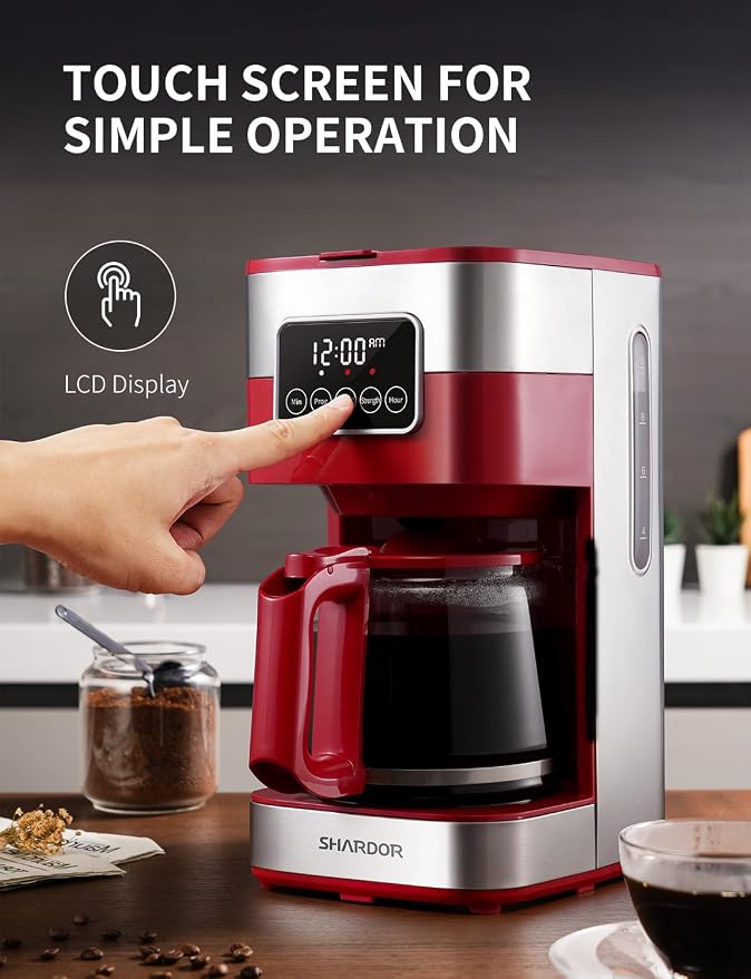SHARDOR 10-Cup Programmable Coffee Maker, Regular & Strong Brew Drip Coffee
