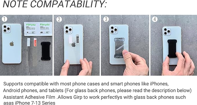 Phone Grip Holder for Hand, Universal Finger Strap Phone Holder, Finger Selfie