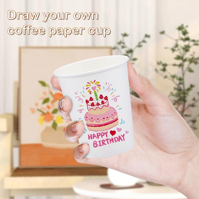 Clawsoff 400 Count Paper Coffee Cups 8 oz White Disposable Coffee Cups Bulk |
