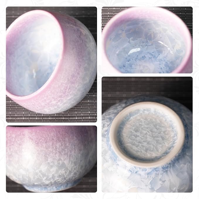 KAMMAK Japanese Tea Cups, 6.7 Oz Small Handmade Ceramic Teacups, Loose Leaf and