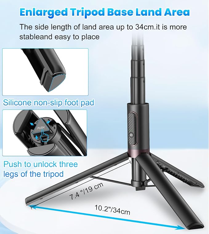 TONEOF 67" Cell Phone Selfie Stick Tripod, Smartphone Stand All-in-1