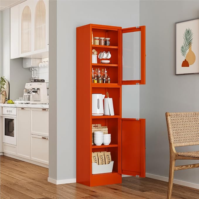 Metal Bathroom Storage Cabinet, Slim Metal Locker
