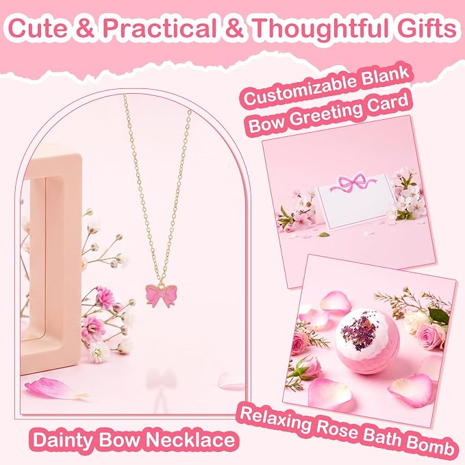 Gift Basket for Teen Girls, Cute Pink Birthday Gifts for Women, Gift Box