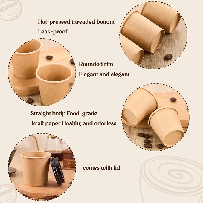 100 Sets 4 oz Disposable Espresso Cup