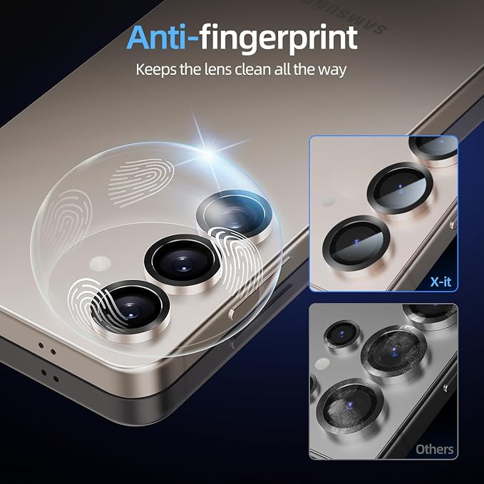 X-it Camera Lens Protector for Samsung S25 Plus, 9H Tempered Glass, Independent
