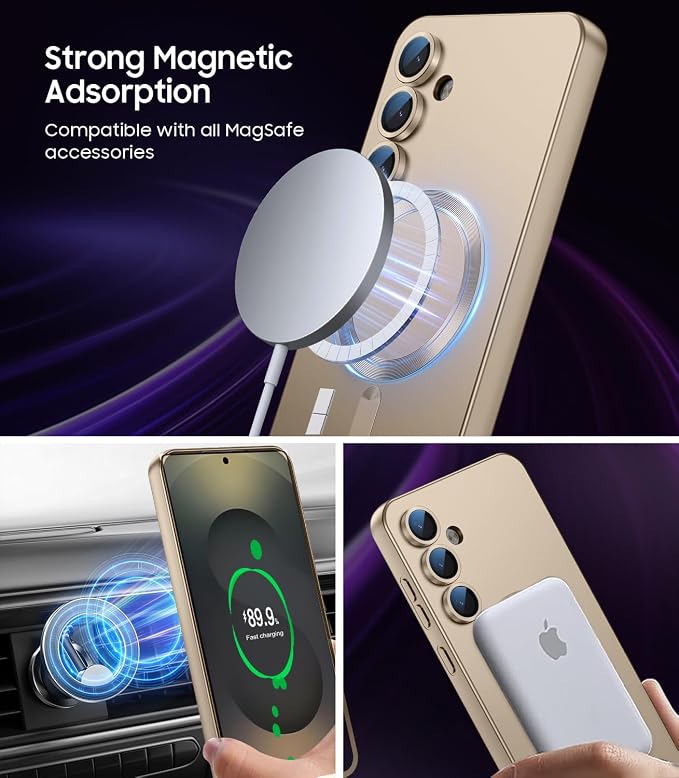 Magnetic for Samsung Galaxy S25 Plus Case Slim Soft Silicone Bumper Shockproof