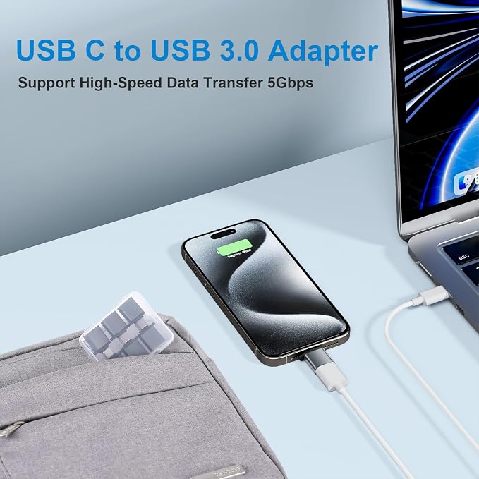 USB to USB C Adapter 10 Pack, USBC to USB Adapter, USBA to USBC Adapter
