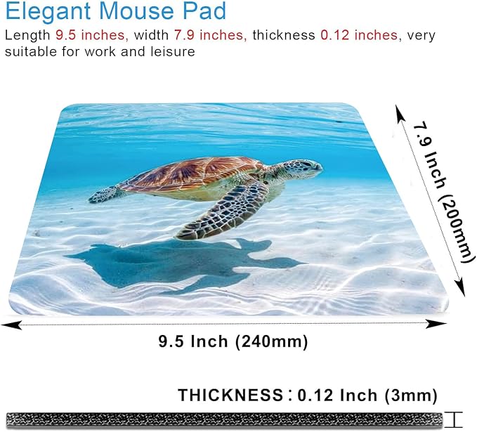 Sea Turtle Mouse Pad Non-Slip Rubber Base Gaming MousePads