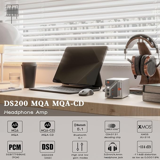 SMSL DS200 Headphone Amp DAC Bluetooth 5.1 Dual CS43131 Chip DAC Amp