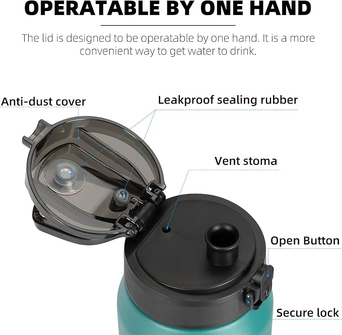 Fanhaw 24 oz Insulated Stainless Steel Water Bottle