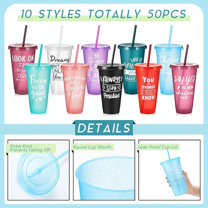 Uiifan 50 Pcs Inspirational Cups Bulk