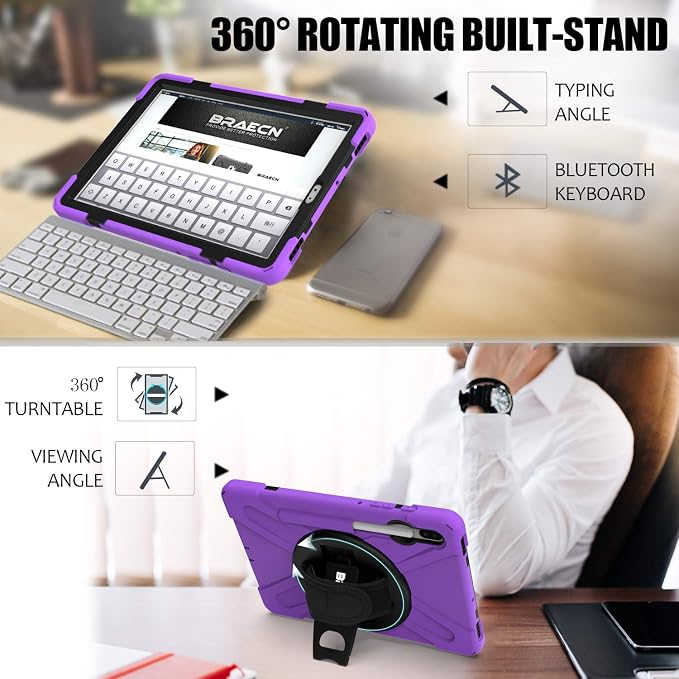 BRAECN Case for Galaxy Tab S6 10.5 2019, Hybrid Heavy Duty Shockproof Case