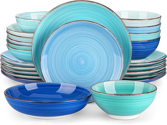 vancasso Bonita Stoneware Dinnerware Sets, 24 Pieces Dishes Set