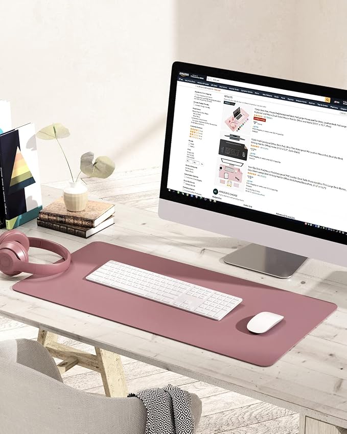 YSAGi Non-Slip Leather Desk Pad Blotter, Waterproof Laptop Computer Desk