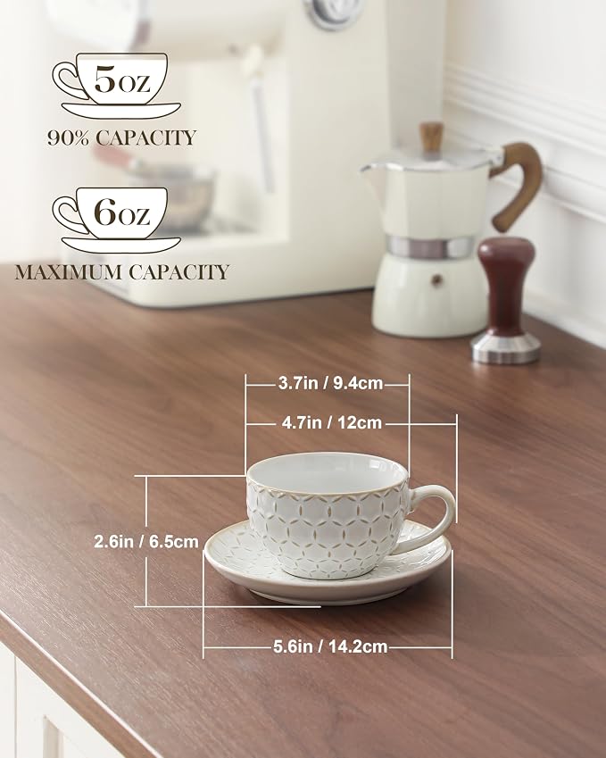 MALACASA 6 OZ Cappuccino Cups