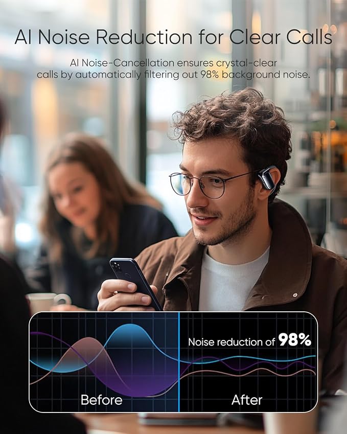 Open Ear Headphones, 0.28oz Lightweight Next-Gen Bluetooth 5.4 Air Conduction