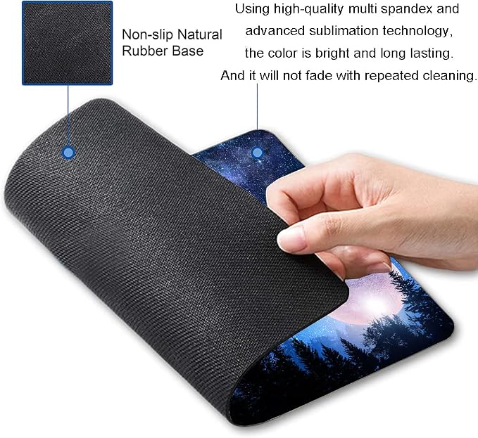 Mouse Pad, Forest Moon Mouse Pad, Washable Square Cloth Mousepad