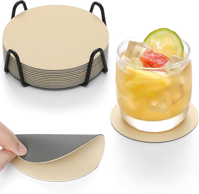 Faux Leather Drink Coasters