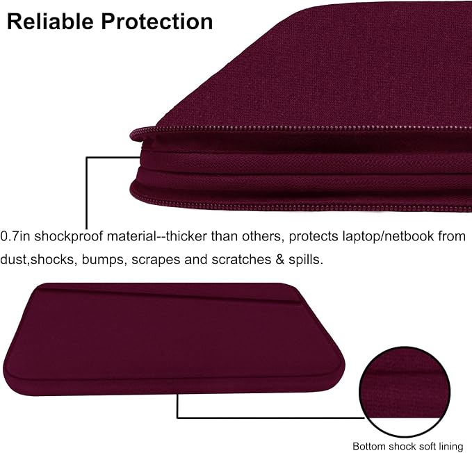 Laptop Sleeve 15.6 inch, Durable Computer Carrying Bag Protective Case