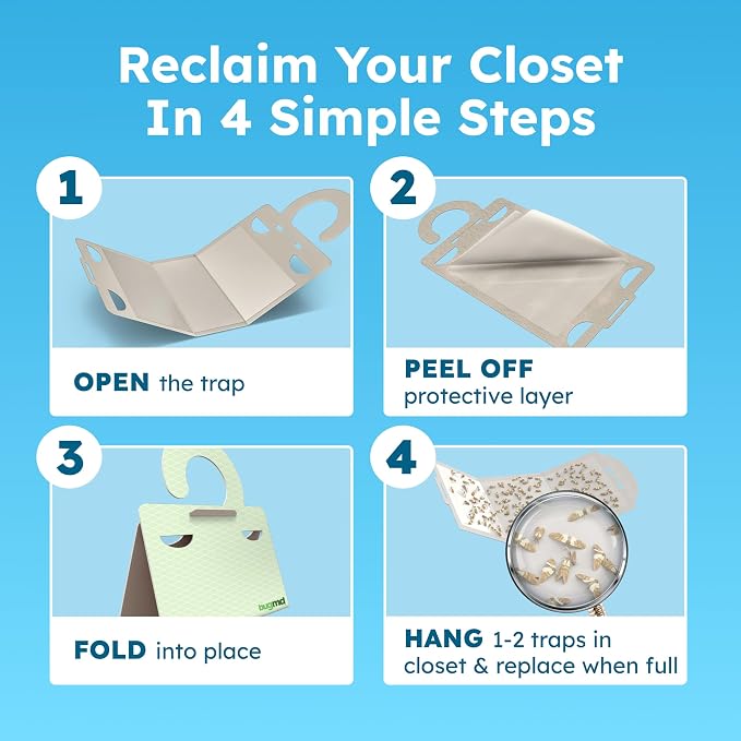 Clothes & Pantry Moth Traps – Sticky Glue Pheromone-Based