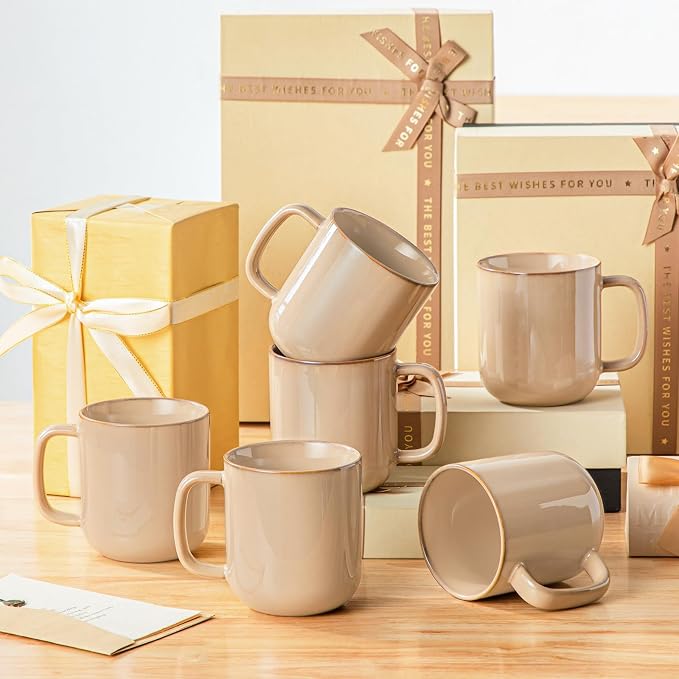 vancasso 16 oz Coffee Mugs Set of 6, Large Ceramic Mug