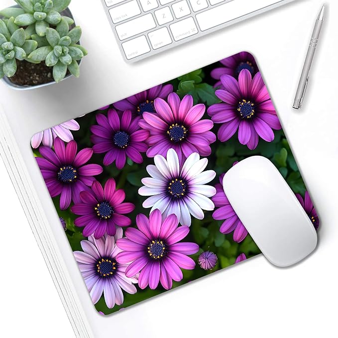 Mouse Pad, Cute Purple Floral Plants Mouse Pads