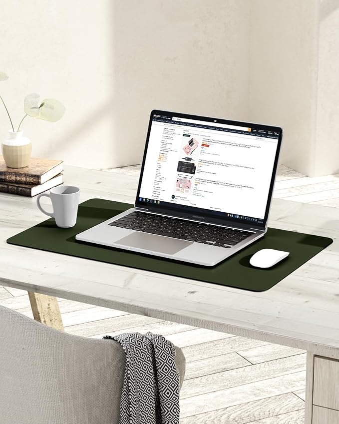 YSAGi Non-Slip Leather Desk Pad, Waterproof Laptop Computer Desk Keyboard Mat